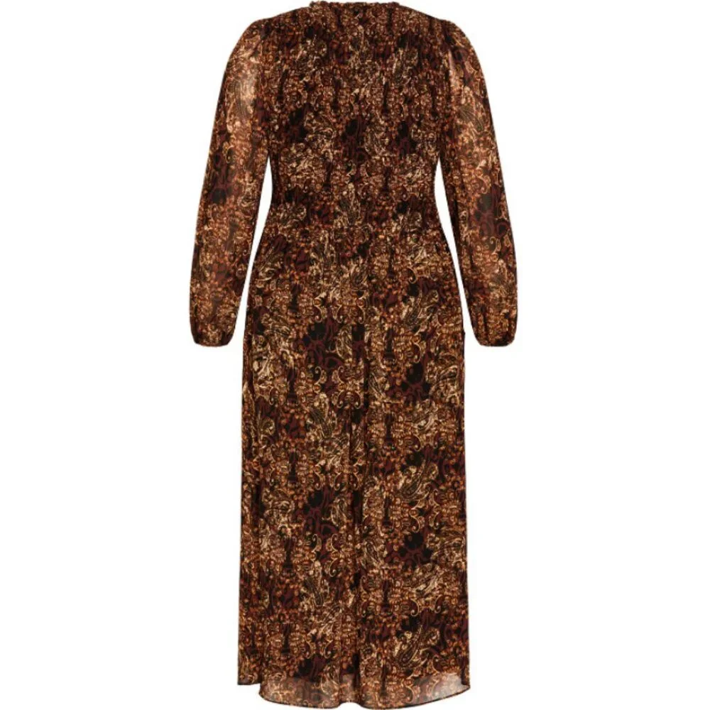 NWT City Chic Smocked Top Long Sleeve Maxi Dress 20